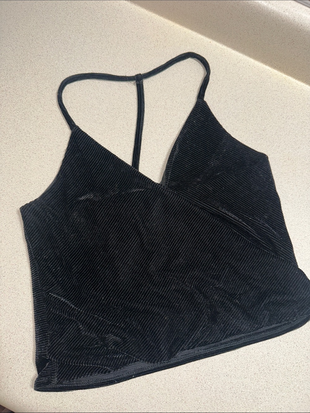 Black Velvet V-Neck Cami Top